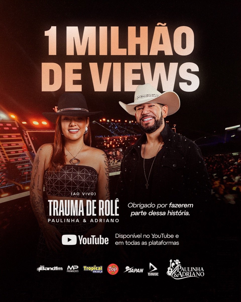 1 milhão de views no YouTube — Marco publicado pela dupla após o lançamento.