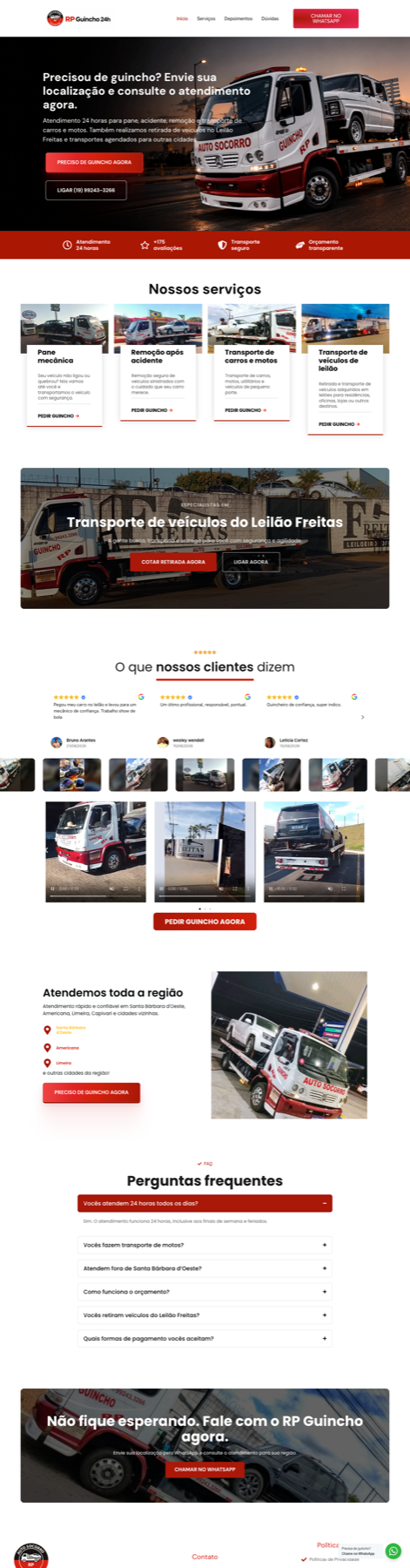 Página desenvolvida para RP Guincho 24h aplicada a um notebook